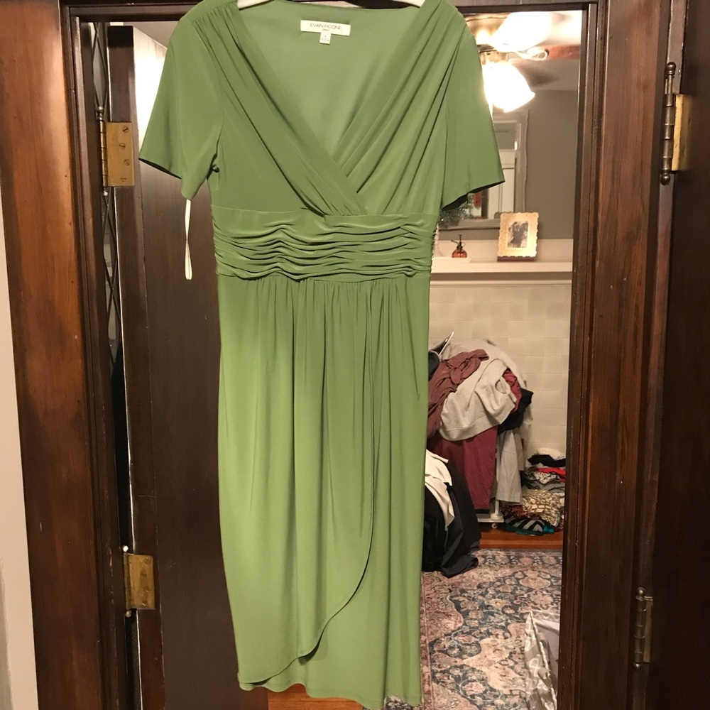 Green Evan Picone wrap dress